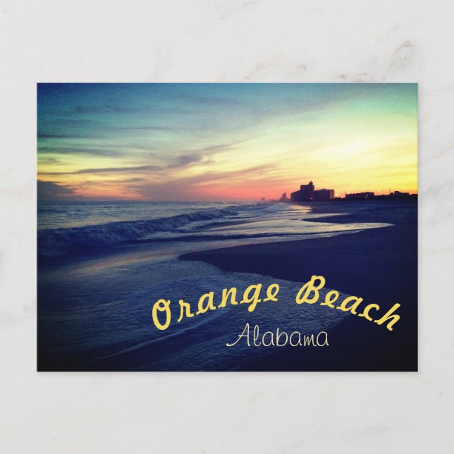 Beautiful Orange Beach Sunset Postcard (Front)