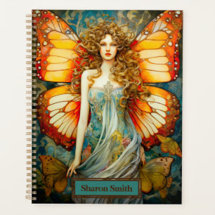 Beautiful Orange Butterfly Lady Personalise Planner