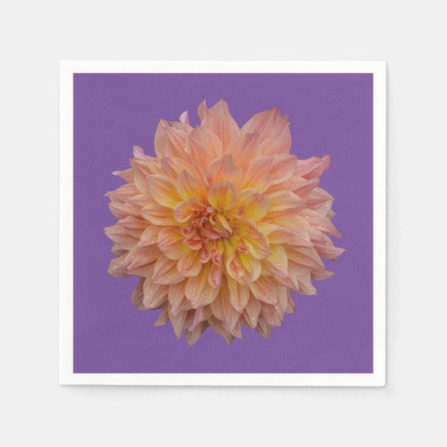 Beautiful orange dahlia napkin (Front)