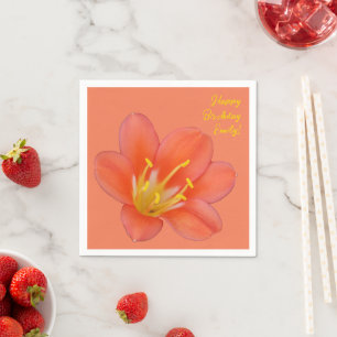 Beautiful Orange Flower Photo Napkin