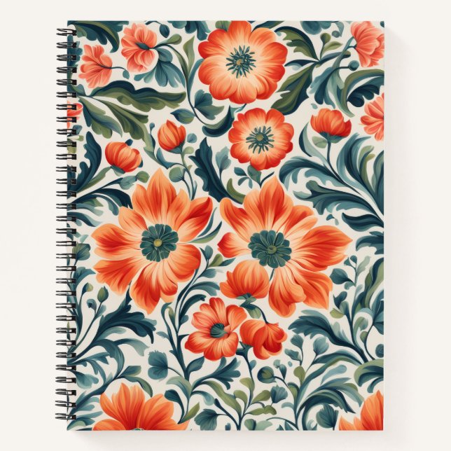 Beautiful Orange Flowers Notebook (Front)
