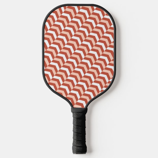 Beautiful Orange Herringbone Pro Pickleball Paddle (Front)