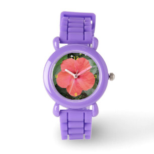 Beautiful Orange Hibiscus fLower Watch Numbered