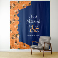 Beautiful Orange Rose and Navy Blue II