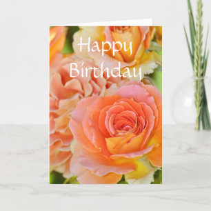 Beautiful orange rose birthday card