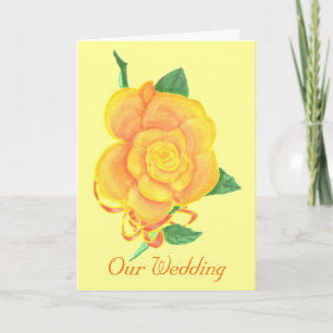 Beautiful Orange Rose, Wedding Invitation Cards