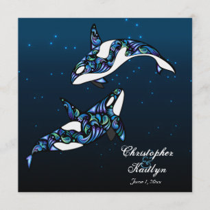 Beautiful Orca Whales Wedding Invitation
