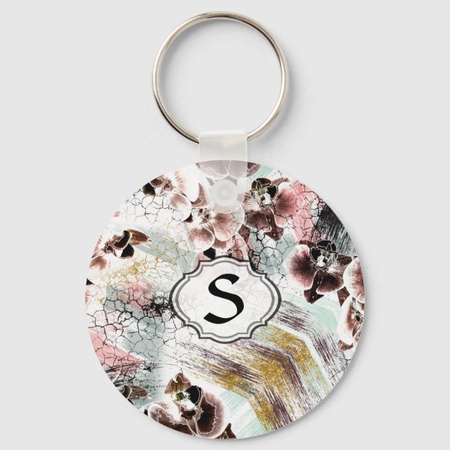 Beautiful orchid key ring (Front)