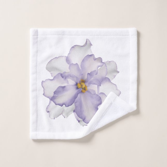 Beautiful  Orchid on White Bath Towel Set (Wash Cloth)