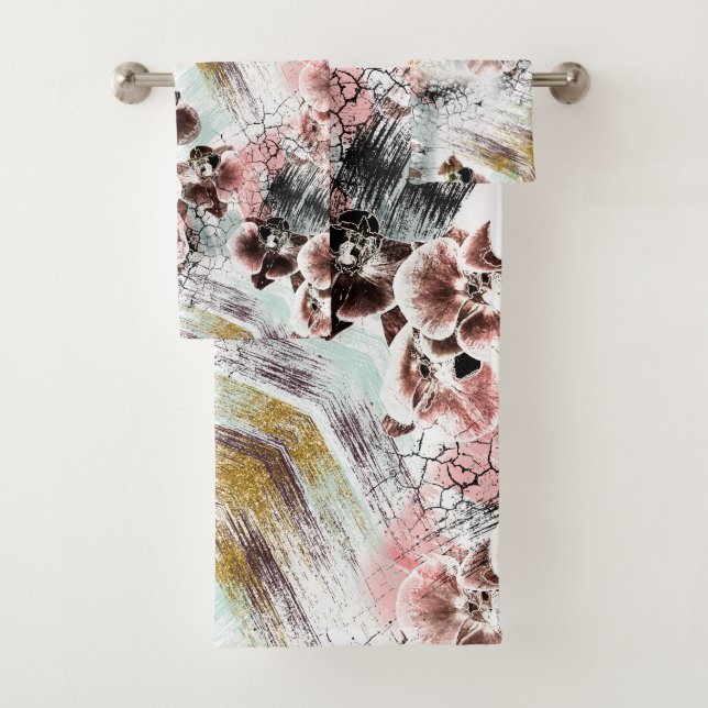 Beautiful orchid stylish bath towel set (Insitu)