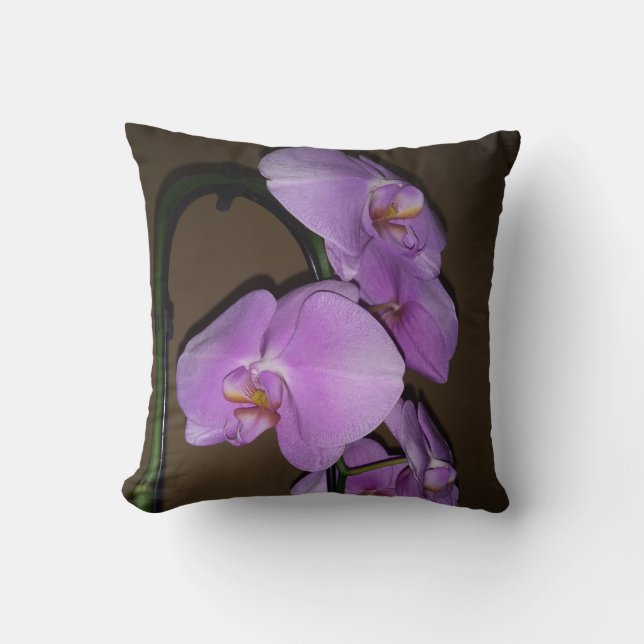 Beautiful Orchid Throw Pillow (Front)