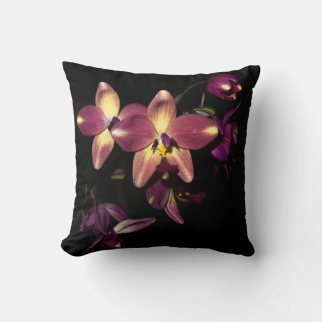 Beautiful Orchids Throw Pillow (Front)