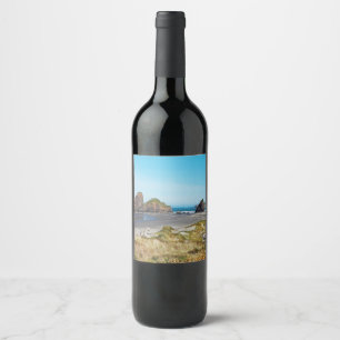 Beautiful Oregon coast landscape Wine Label
