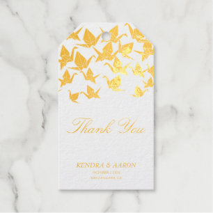 Beautiful Origami Paper Crane Thank You Gift Tags