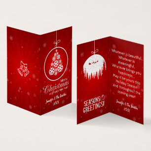 Beautiful Ornament & Santa Sleigh Greeting Card