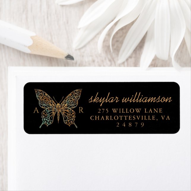 Beautiful Ornate Decorative Butterfly Logo Black (Insitu)