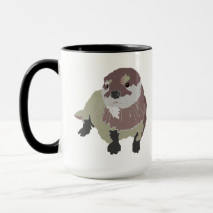 beautiful otter design Combo Mug, 15 oz Mug