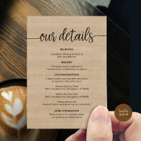 Beautiful Our Wedding Details, Rustic Black ink