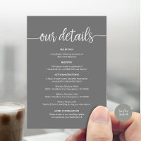 Beautiful Our Wedding Details, Rustic Black ink