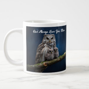 Beautiful Owl and Her Owlets Mug