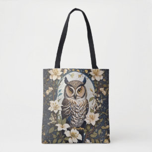 Beautiful Owl And Jasmine Flowers  Tote Bag