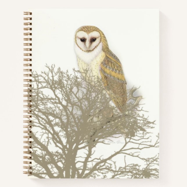 Beautiful Owl in Tree Spiral Notebook (Front)