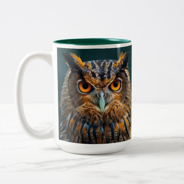 Beautiful owl mug 15 oz size (Left)