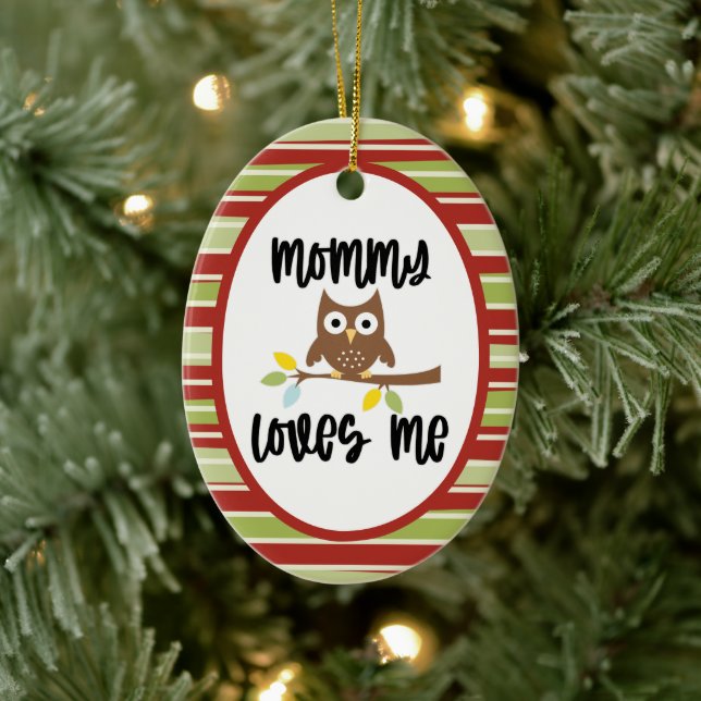 Beautiful Owl Mummy Loves Me Ceramic Tree Decoration (Tree)