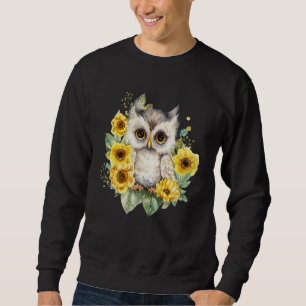 Beautiful Owl On Tree Sunflower Sweatshirt