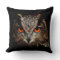 Beautiful Owl with Orange Eyes Throw Pillow