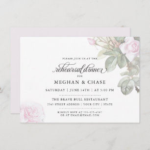 Beautiful Painted Pink Roses  BarefootBride™ Invitation