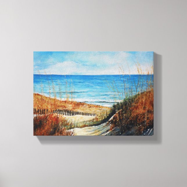 Beautiful Painted Sand Dunes and Beach Canvas (Front)