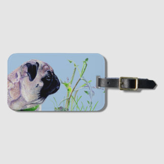 Beautiful Painting of a Pug Luggage Tag