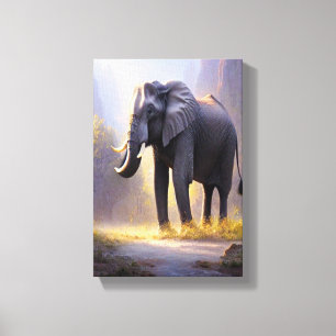 Beautiful Painting of an Elephant in its Nature Canvas Print