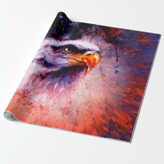 beautiful painting of eagle on an abstract backgro wrapping paper