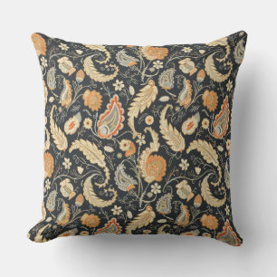 Beautiful Paisley Pattern Dark And Colourful Desig Cushion