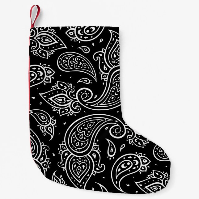 Beautiful paisley seamless pattern small christmas stocking (Front)
