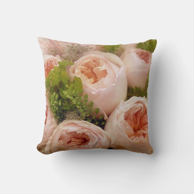 Beautiful Pale Pink Roses Cushion (Front)