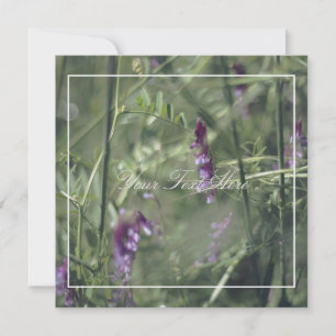 Beautiful Pale Purple Flowers Your Text Flat Card