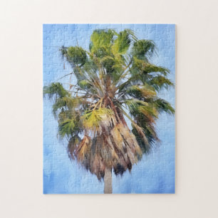 Beautiful Palm Tree Art Tropical Style Puzzle
