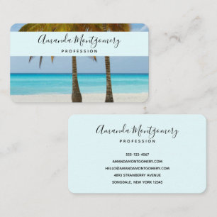 Beautiful Palm Trees on a Tropical Beach Business Card