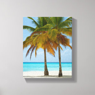 Beautiful Palm Trees on a Tropical Beach Canvas Print