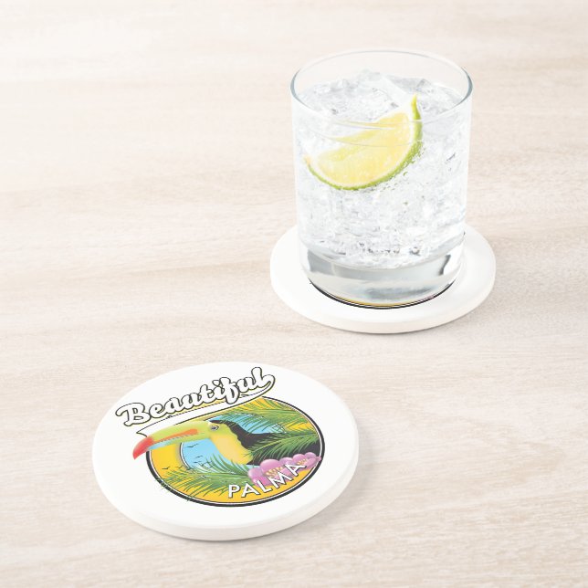 Beautiful Palma, toucan logo  Coaster (Side)