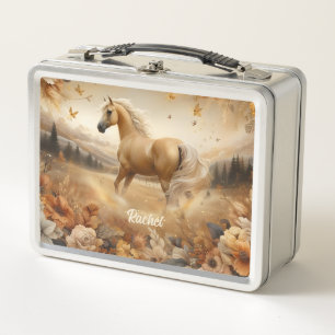 Beautiful Palomino Horse Metal Lunch Box