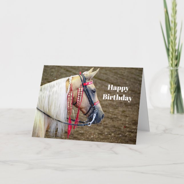 Beautiful Palomino Horse Photo Birthday Card (Front)