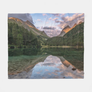 Beautiful Palpuogna Lake Swiss Alps Fleece Blanket
