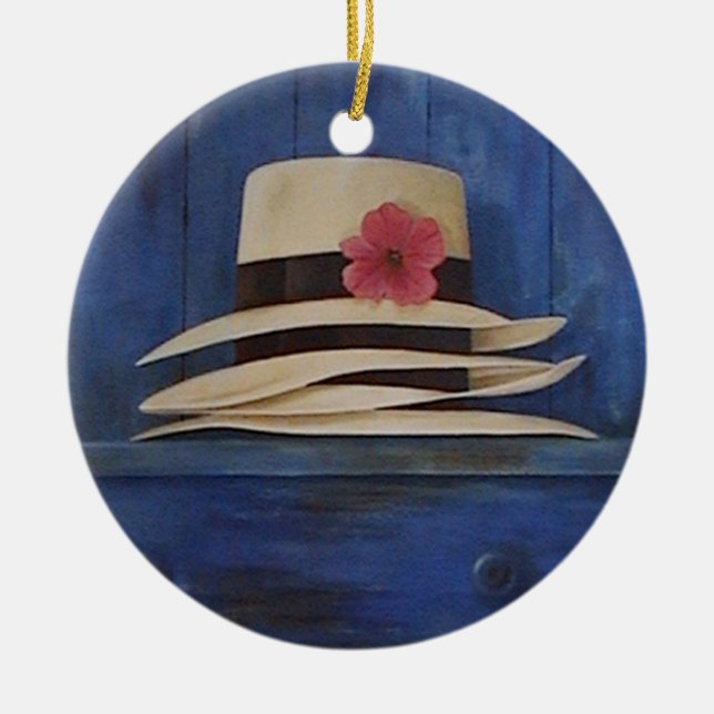 Beautiful Panama Hats wall hanging ornament (Front)