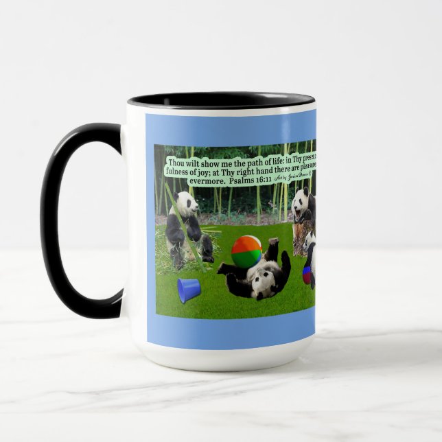 Beautiful Panda Scripture Psalms 16:11 Mug (Left)