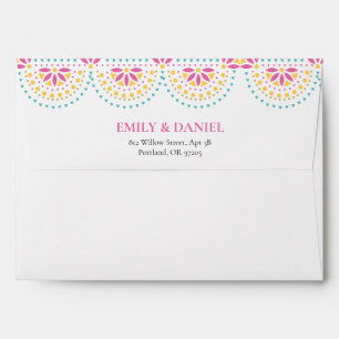 Beautiful Papel Picado Mexican Wedding Envelope