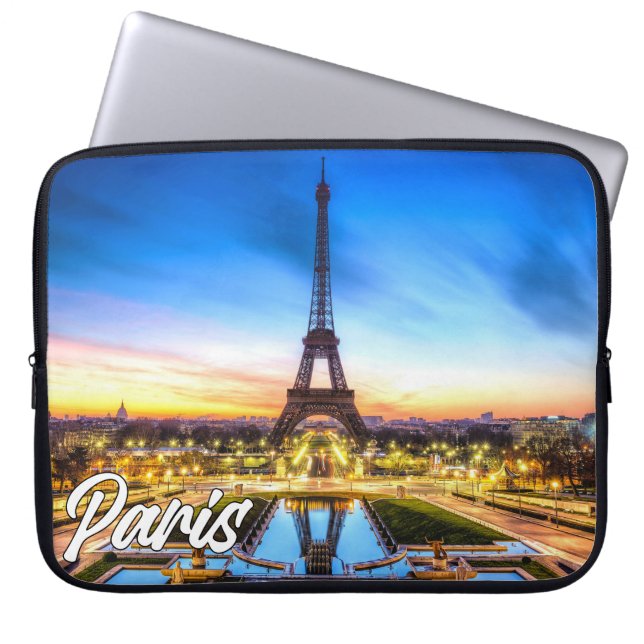 Beautiful Paris, France | Eiffel Tower Laptop Sleeve (Front)